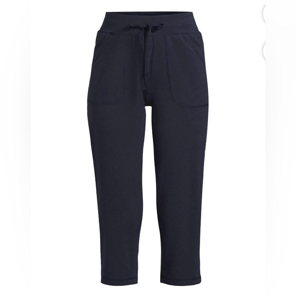 *2 Pack* Athletic Works Navy Stretch Pull-On Mid-Rise Active Capri Knit Pants - Picture 4 of 10